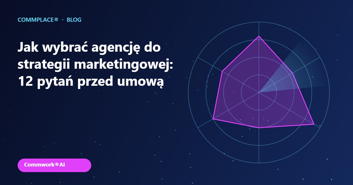 Jak wybrać agencję do strategii marketingowej: 12 pytań przed umową - grafika Commplace