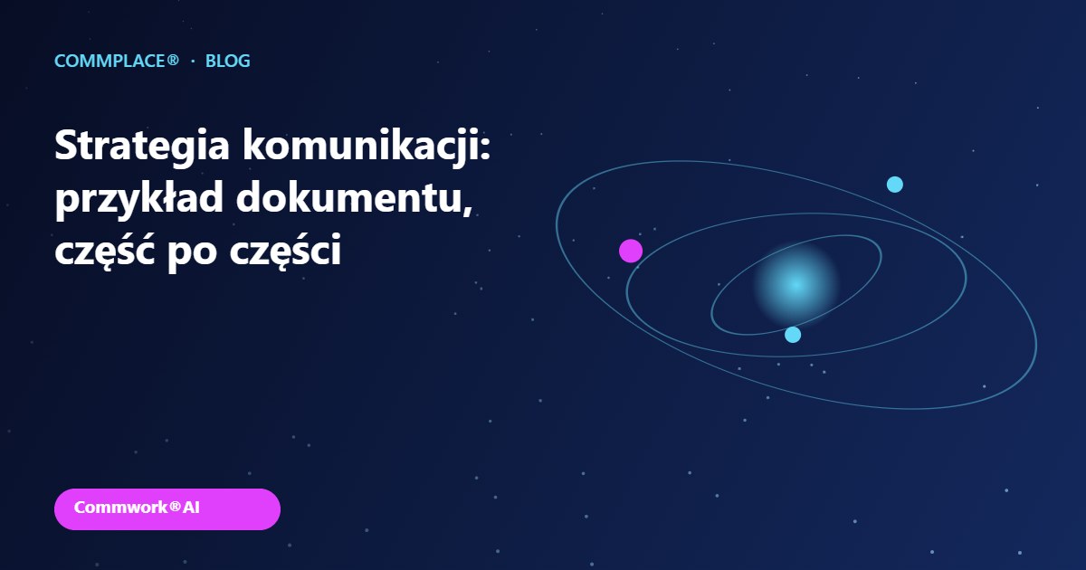 Strategia komunikacji: przykład dokumentu, część po części - grafika Commplace
