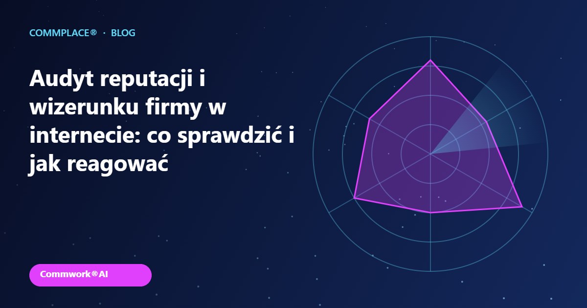 Audyt reputacji i wizerunku firmy w internecie: co sprawdzić i jak reagować - grafika Commplace