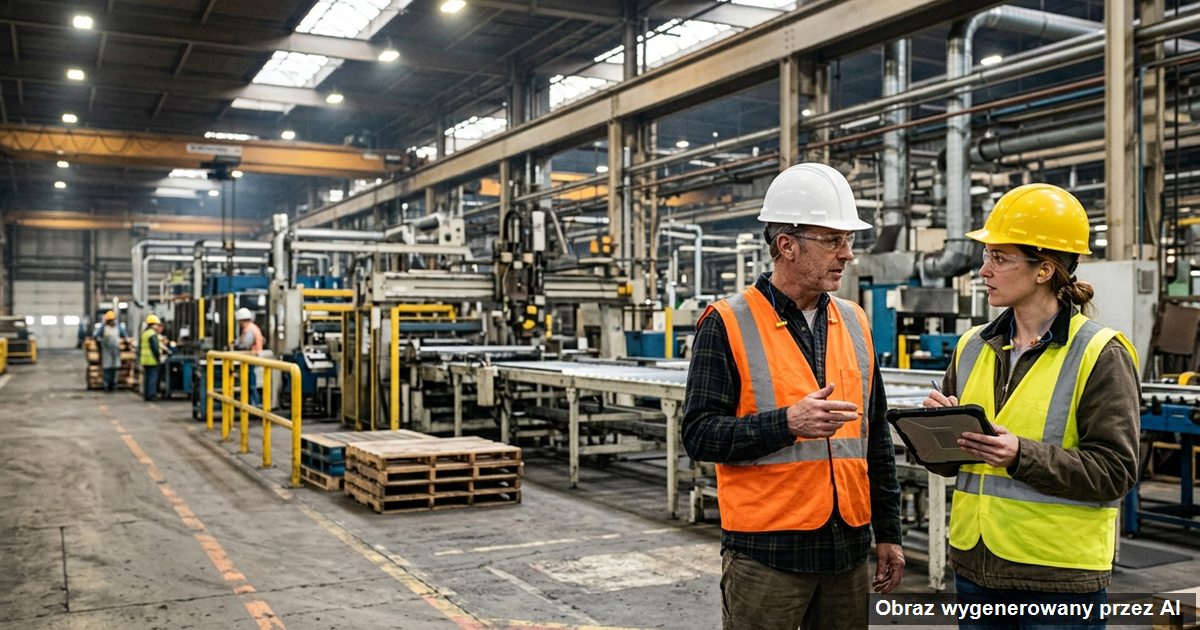 Agencja PR dla przemysłu — jak wygląda PR firmy produkcyjnej (obraz wygenerowany przez AI)